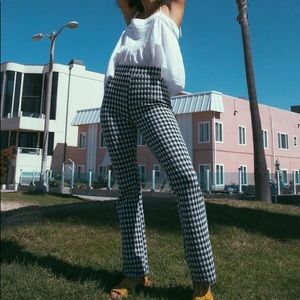 Urban Outfitters plaid Casey Kick Flare Pant
